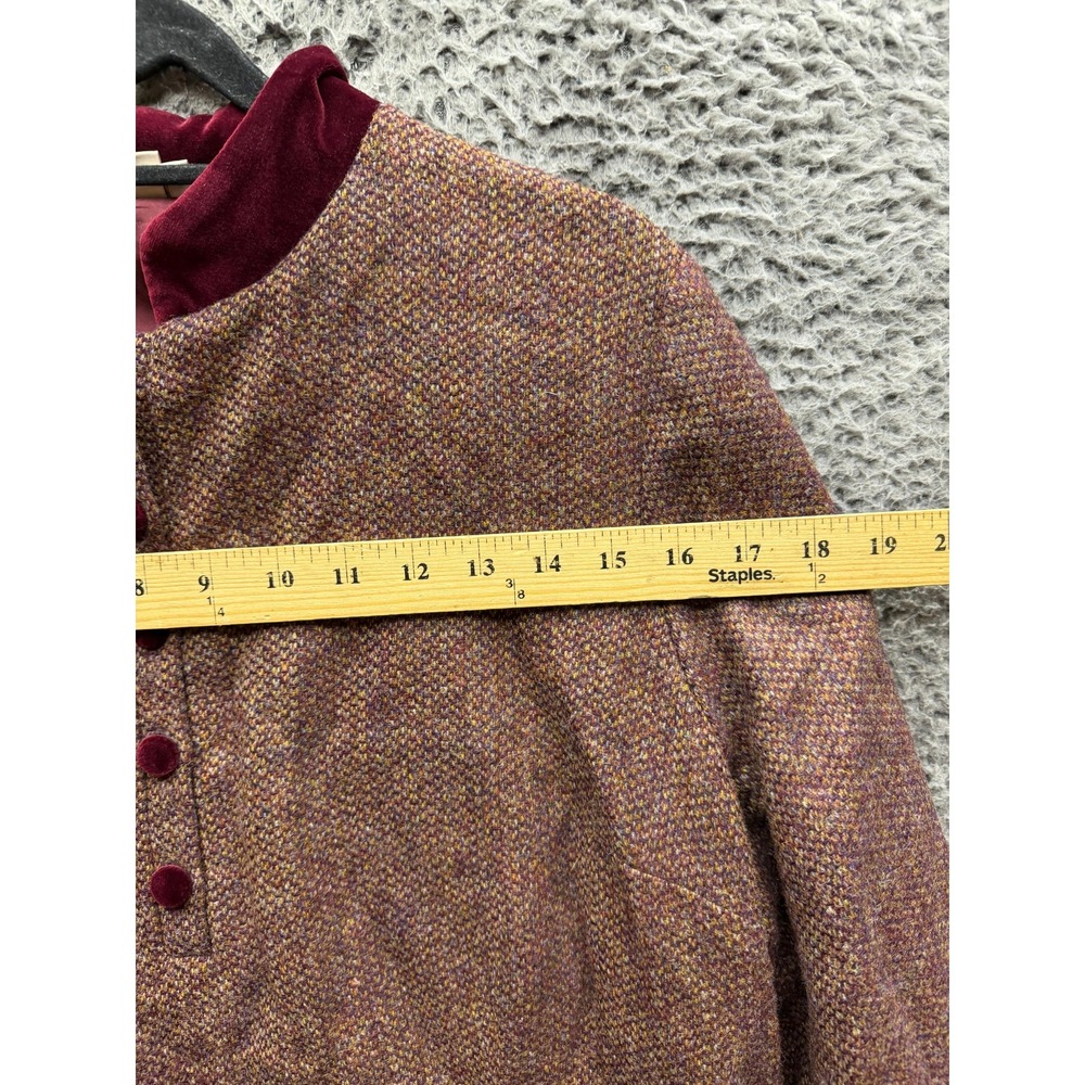 NWOT House of Bruar Ladies Velvet Wool Button Tweed Dress Midi Brown Size 16 - Picture 9 of 13
